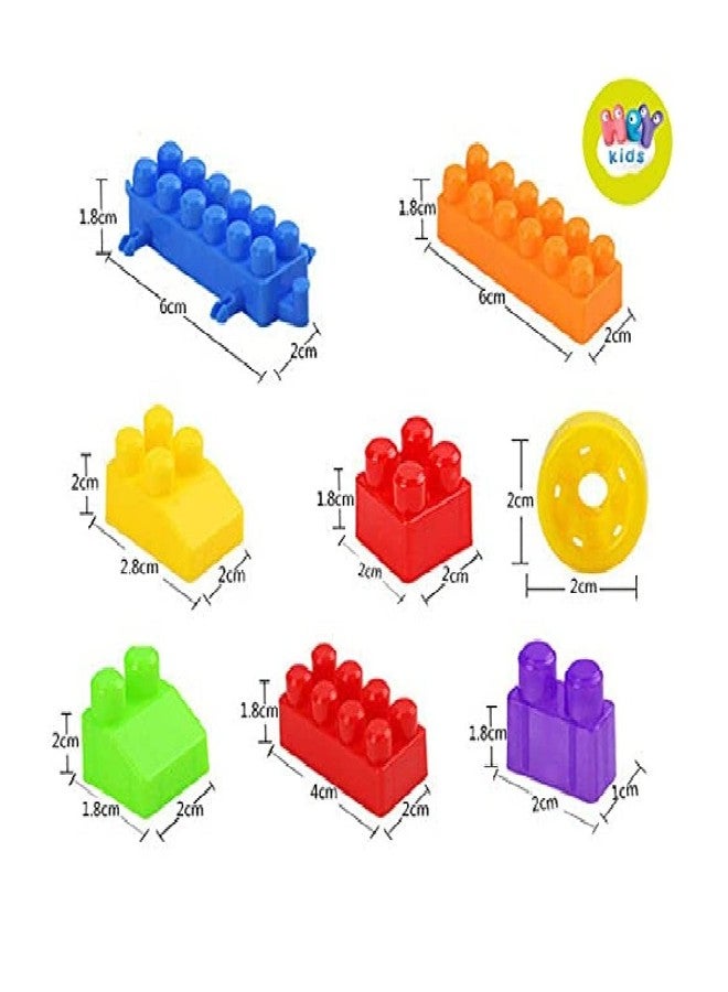 Brezzycloud 100pcs Smart Activity Fun and Learning Train Blocks for Kids, Multi Color Building Bricks and Blocks for Kids, Building Blocks for Kids Best Gift Toy (100 Pcs Smart Learning Blocks) - Image 4